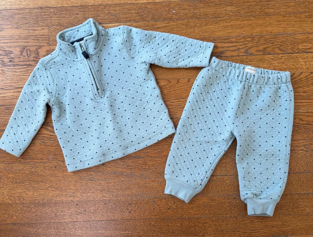 Crewcuts Factory Boys' Light Blue Quilted Outfit Size 12-18m